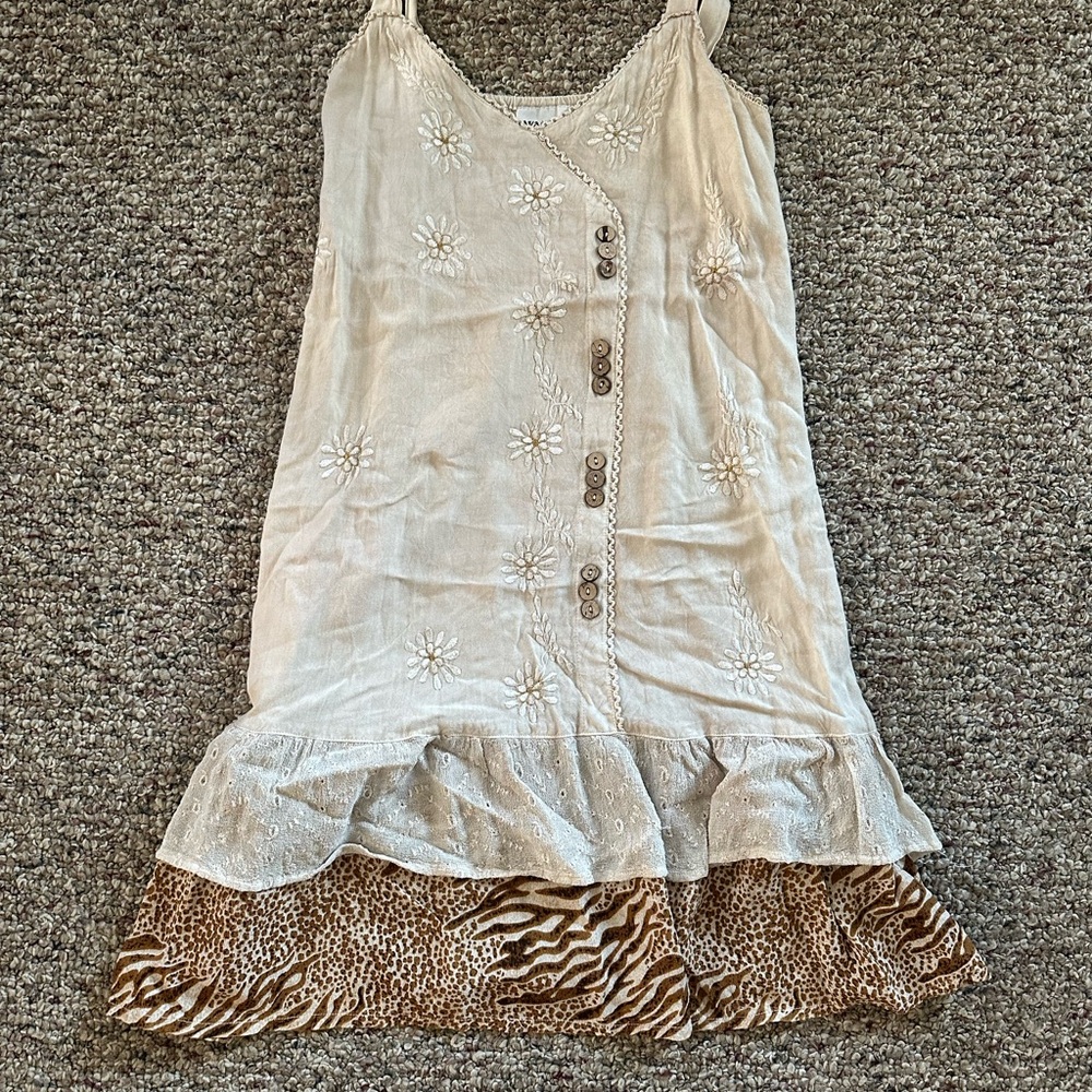 Raya Sun Cream Embroidered Dress